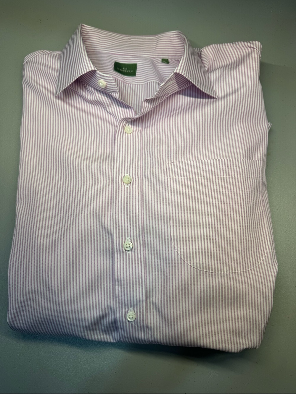 Sid Mashburn lavender and White Thin-Stripe Dress Shirt